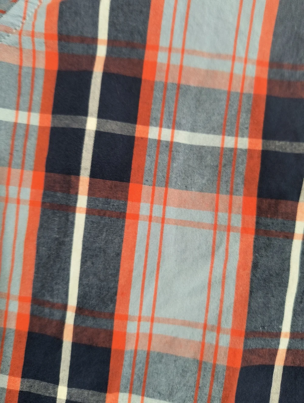 🔥 Bundle 2 For $7🔥 Wonder Nation Plaid Shirt, Boys XXL Youth 18,Orange/Blue